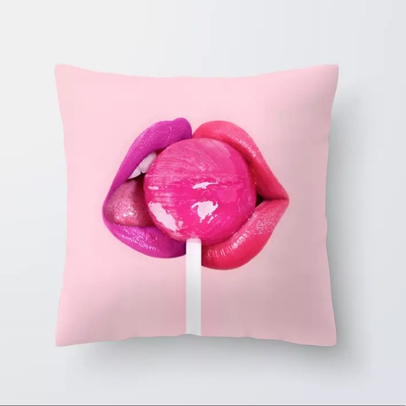 Other - 👄🍭 Lips & Lollipop Decorative Pillow Cover 🍭👄